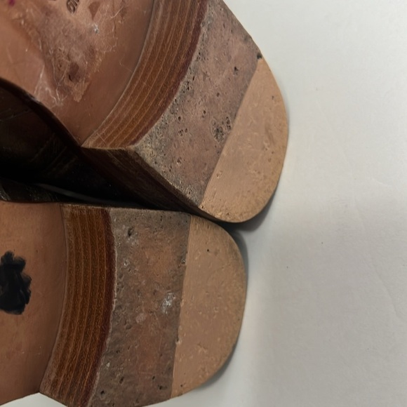 Tory Burch Halle Metallic Gold Leather Mid Calf Short Boots Shoes Size 6M - Picture 8 of 11